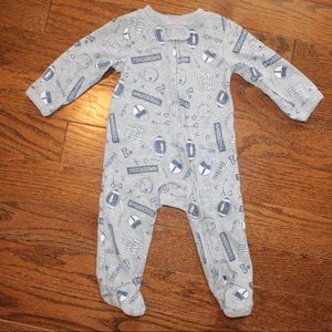 Carter’s 6-9 Month Old Footsie Grey Onesie Outfit